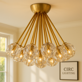 Boule De Cristal Clear Glass Flushmount 24"